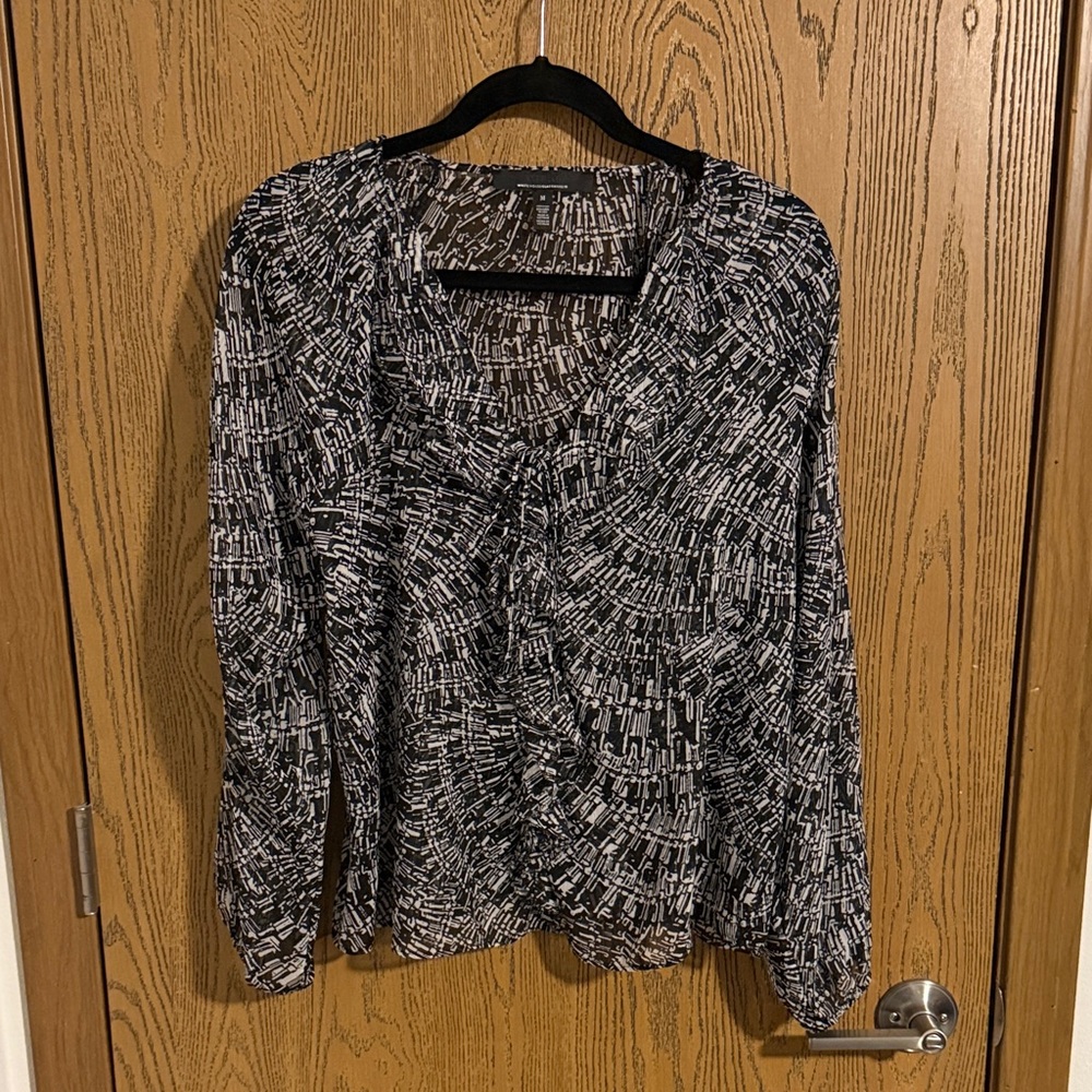 White House Black Market Black and White Cami with Blouse